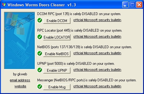 Windows Worms Doors Cleaner 1.3