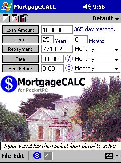 MortgageCALC 3.5 Pocket PC