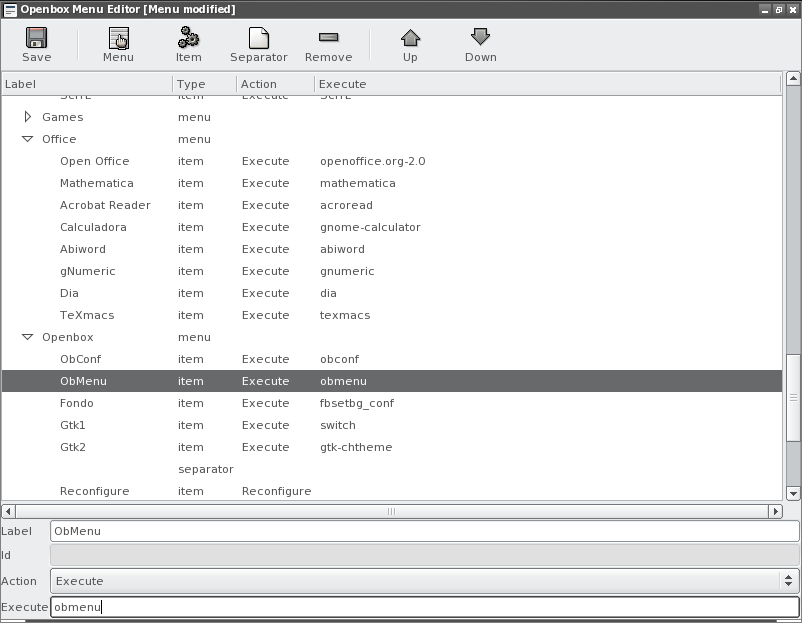 Openbox menu editor 0.9.2