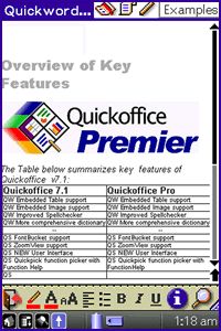 Quickoffice Palm OS 7.1