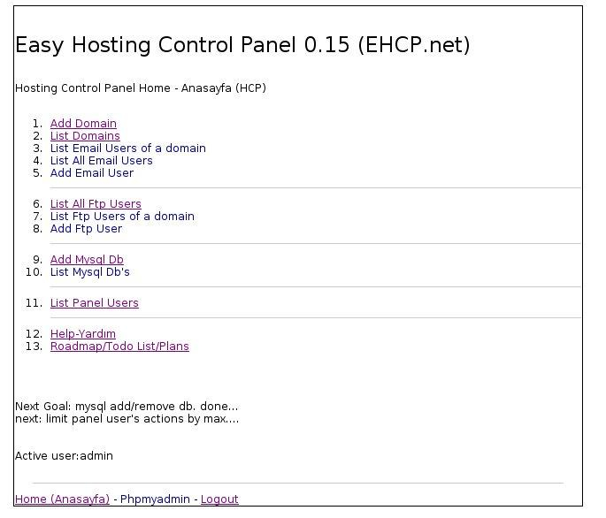 Easy Hosting Control Panel 0.17 Beta