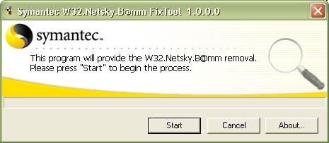 Symantec W32.NetSky.(B-Z, AA-AB) Fix Tool 1.0.4