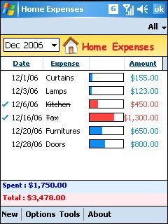 Home Expenses for Pocket PC